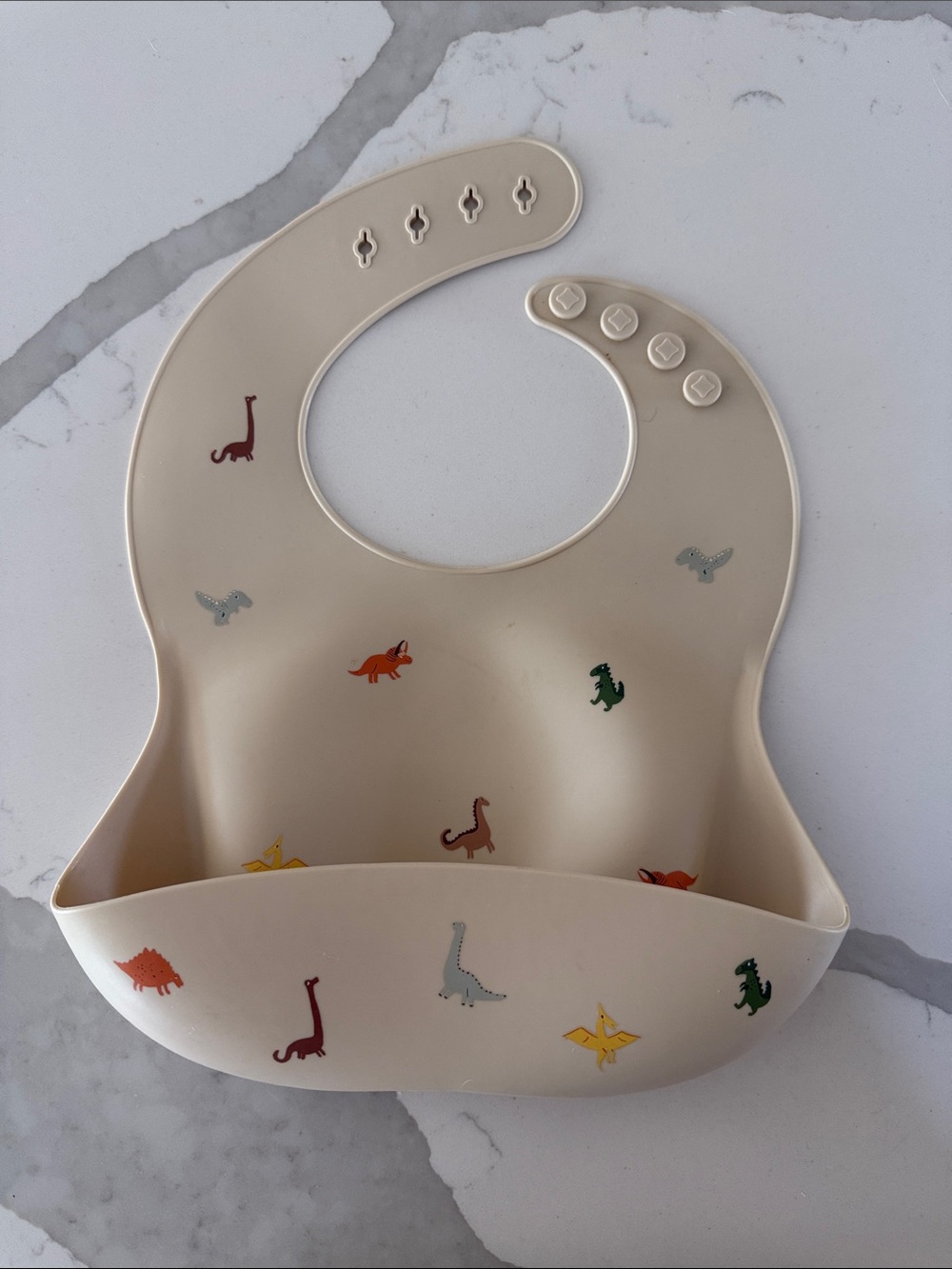 Mushie - Silicone Baby Bib with Dino Print